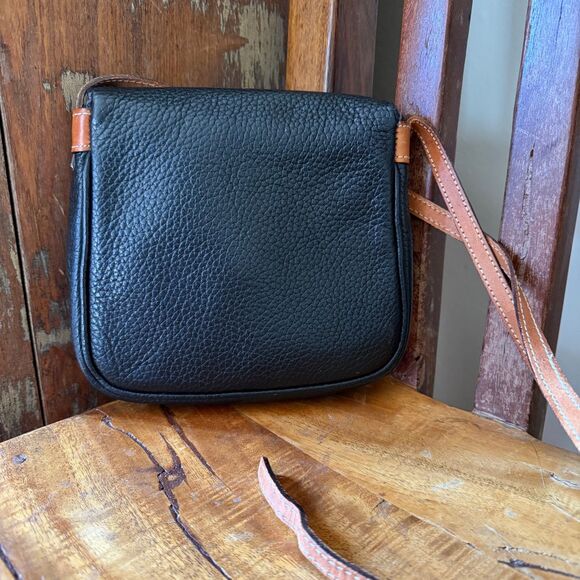 Vintage Courreges Paris Mini Crossbody Bag Black and Tan Leather - Picture 2 of 12